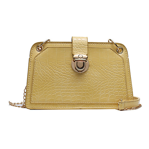 

Women's Chain Polyester / PU Crossbody Bag Solid Color Yellow / Khaki / White