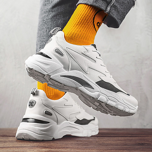 

Men's Summer Sporty / Casual Athletic Daily Trainers / Athletic Shoes Running Shoes / Walking Shoes Mesh Breathable Black / Red / Gray