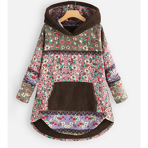 

Women's Parka Floral Polyester Blue / Blushing Pink / Green S / M / L