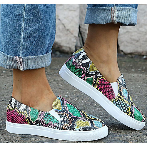 

Women's Loafers & Slip-Ons Spring & Summer Flat Heel Round Toe Daily Solid Colored Suede / Faux Leather Black / Yellow / Red