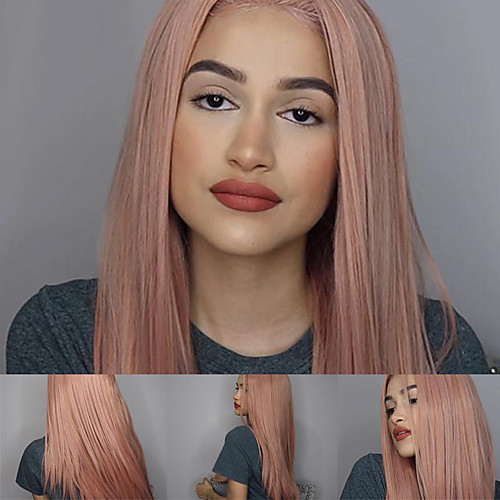 

Synthetic Wig Straight Middle Part Wig Very Long Pink Synthetic Hair 26 inch Women's Sexy Lady Middle Part Waterfall Pink