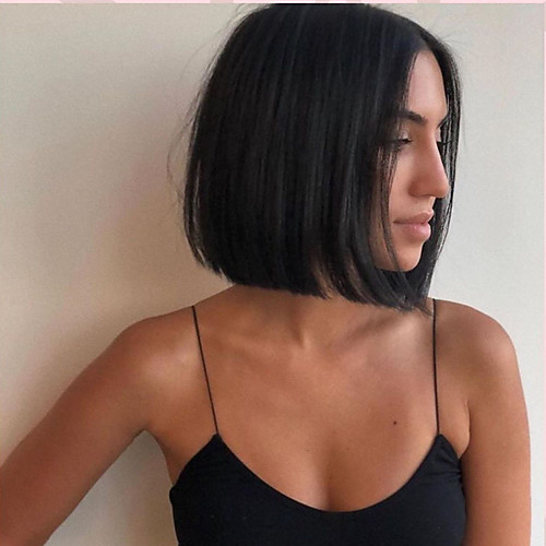 

Synthetic Lace Front Wig Straight Gaga Middle Part Lace Front Wig Medium Length Black#1B Synthetic Hair 22-26 inch Women's Heat Resistant Women Hot Sale Black / Glueless