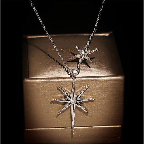 

Women's Cubic Zirconia Pendant Necklace Classic Star Fashion Copper White 455 cm Necklace Jewelry 1pc For Party Evening Festival