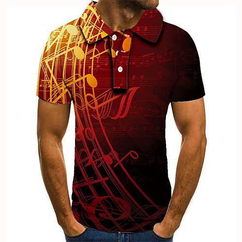 

Men's 3D Polo Basic Daily Shirt Collar Red / Short Sleeve