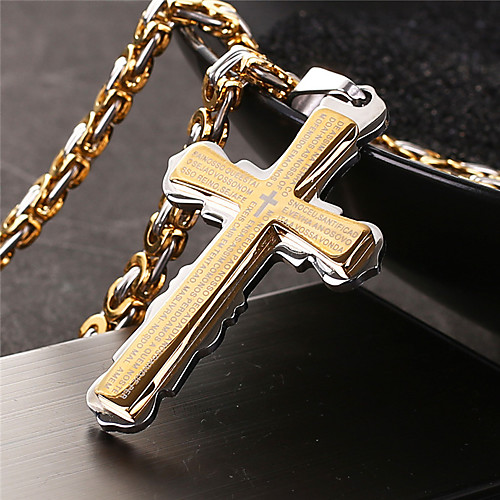 

Men's Necklace Crossover Artistic Classic Titanium Steel Gold 55 cm Necklace Jewelry 1pc For Anniversary Street Festival