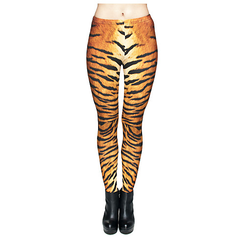 

Women's Yoga Pants 3D Print Orange Elastane Yoga Running Fitness Tights Leggings Sport Activewear Quick Dry Tummy Control Butt Lift Moisture Wicking High Elasticity Skinny