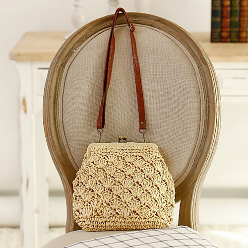 

Women's Straw Top Handle Bag Solid Color Dark Brown / Army Green / Brown