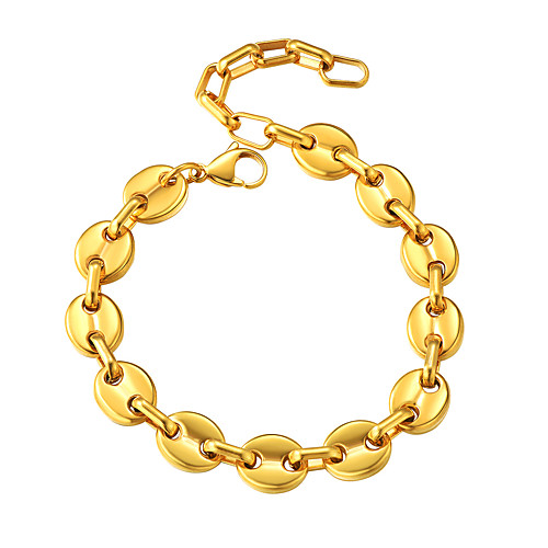 

Chain Bracelet Bracelet Coin Fashion Simple Trendy Rock Fashion Titanium Steel Bracelet Jewelry Black / Gold / Silver For Christmas Gift Festival