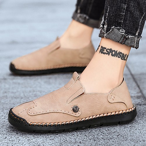 

Men's Summer Outdoor Loafers & Slip-Ons PU Non-slipping Black / Khaki / Brown
