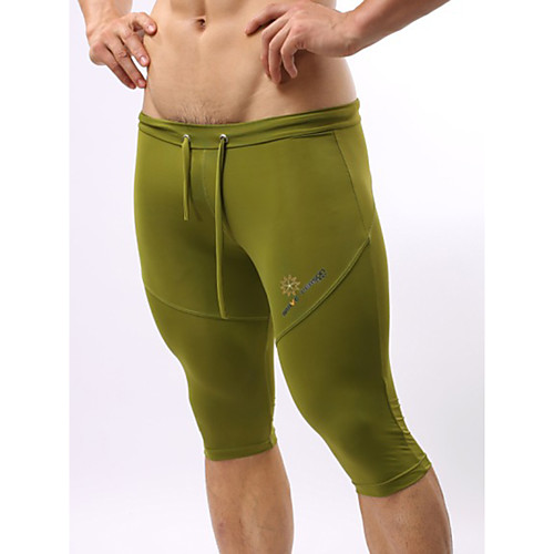 

Men's Sporty Army Green Blue White Boy Leg Bottoms Swimwear Swimsuit - Solid Colored Breathable S M L Army Green