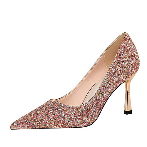 

Women's Wedding Shoes Spring & Summer Stiletto Heel Pointed Toe Daily Solid Colored Suede Pink / Champagne / Gold