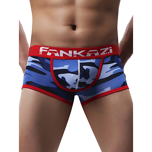 

Men's Basic Boxers Underwear - Normal Low Waist Blue Army Green Gray S M L