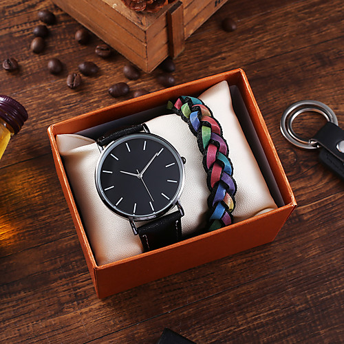 

Men's Sport Watch Quartz PU Leather Black / Brown Chronograph New Design Casual Watch Analog Classic Fashion - Brown Black