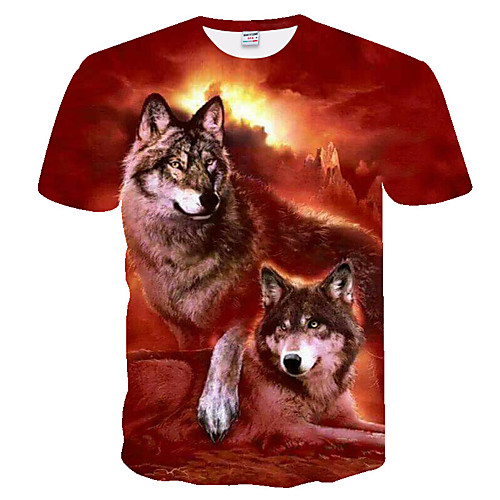 

Men's 3D T-shirt Basic Daily Round Neck Orange / Short Sleeve