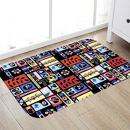 

Colorful Folk Customs Print High Quality Memory Foam Bathroom Carpet and Door Mat Non-slip Absorbent Super Comfortable Flannel Bathroom Carpet Bed Rug