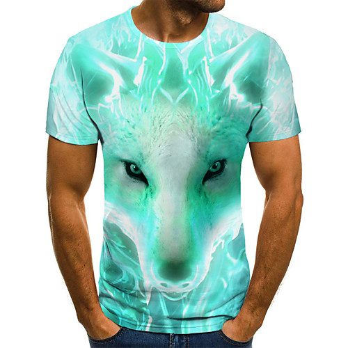 

Men's 3D Print T-shirt Daily Round Neck Green / Short Sleeve