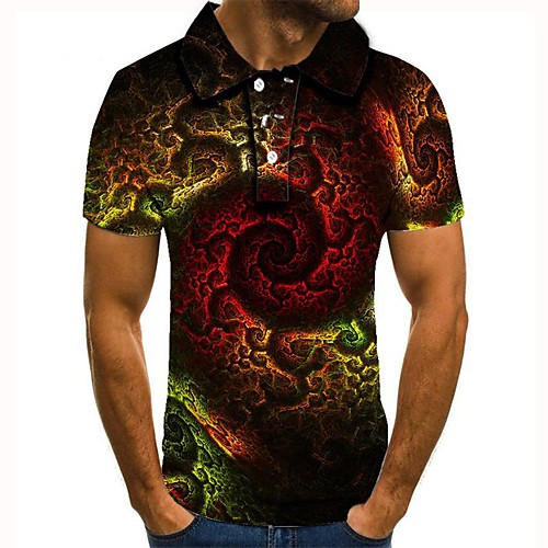 

Men's Graphic 3D Print Print Polo Daily Red / Short Sleeve
