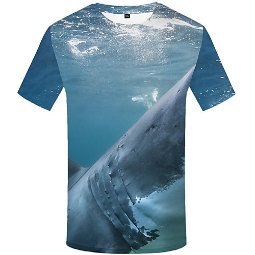 

Men's Plus Size 3D Print T-shirt Street chic Daily Round Neck Rainbow / Short Sleeve