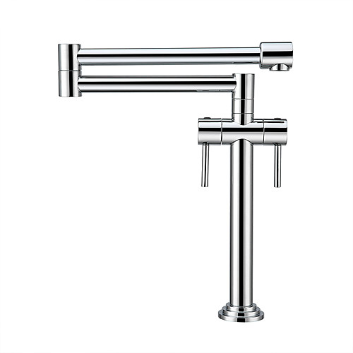 

Kitchen faucet - Two Handles One Hole Chrome Pot Filler Centerset Contemporary Kitchen Taps