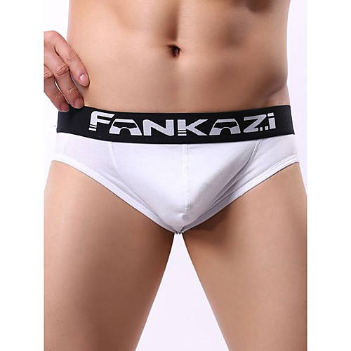 

Men's Basic Briefs Underwear - Normal Low Waist White Black Gray S M L
