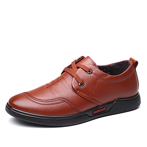 

Men's Fall Casual / British Daily Party & Evening Oxfords Microfiber Breathable Non-slipping Wear Proof Black / Brown