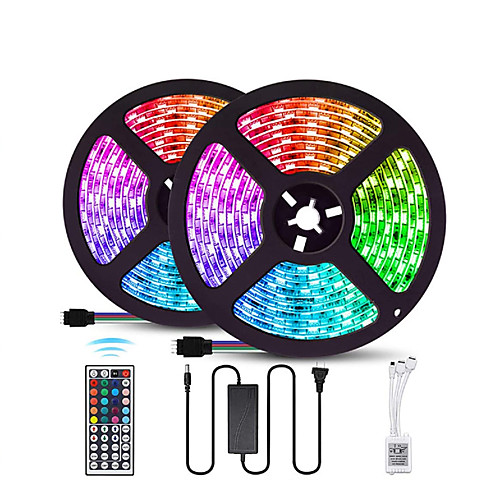 

LOENDE 2x5M Flexible LED Light Strips Light Sets RGB Strip Lights 600 LEDs SMD5050 10mm 1 set RGB Christmas New Year's Cuttable Party Decorative 100-240 V / Self-adhesive