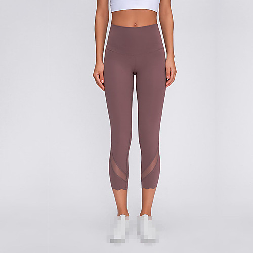 

Women's Leggings Running Tights Capris Mesh Elastane Sports Bottoms Running Jogging Training Breathable Quick Dry Tummy Control Fashion Leopard Print Black Blushing Pink Camouflage Grey / Stretchy