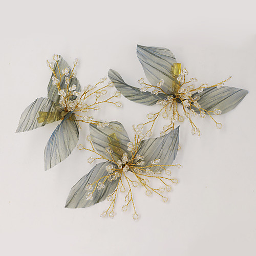 

Sweet Style Pastoral Style Chiffon / Crystal / Alloy Hair Clip / Hair Accessory with Crystal 1pack Wedding / Party / Evening Headpiece