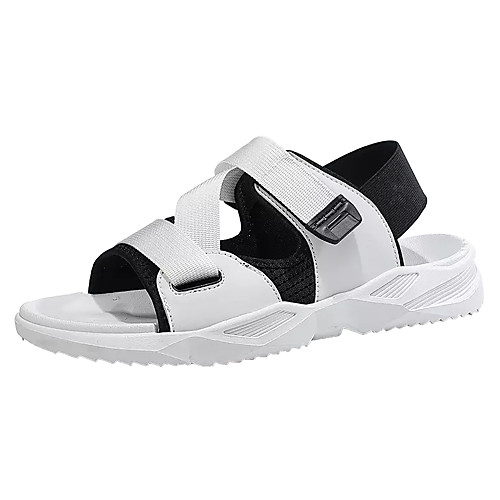 

Men's Summer Casual Daily Sandals PU / Elastic Fabric Non-slipping Black and White / Black / Red / Black