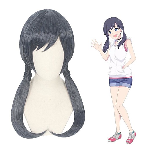 

Cosplay Wig Amano Hina Weathering with You Straight With Bangs Wig Long Black Synthetic Hair 22 inch Women's Anime Cosplay Exquisite Black