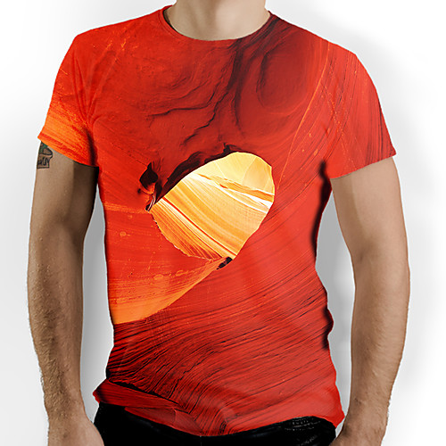 

Men's Graphic T-shirt Basic Elegant Daily Going out Orange