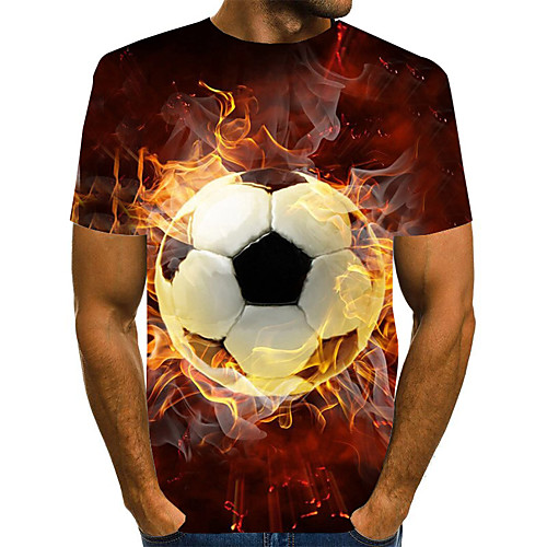 

Men's Graphic 3D Print Black & Red Print T-shirt Basic Exaggerated Daily Round Neck Black / Short Sleeve