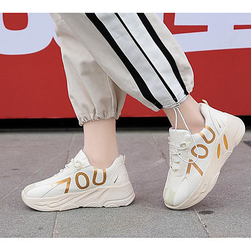 

Women's Sneakers Spring & Summer / Fall & Winter Flat Heel Round Toe Daily Geometric Canvas White / Red