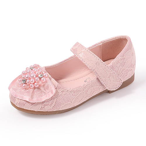 

Girls' Comfort / Flower Girl Shoes Lace Flats Floral Toddler(9m-4ys) / Little Kids(4-7ys) Pearl / Sparkling Glitter / Flower White / Pink Spring / Fall / Party & Evening / Rubber