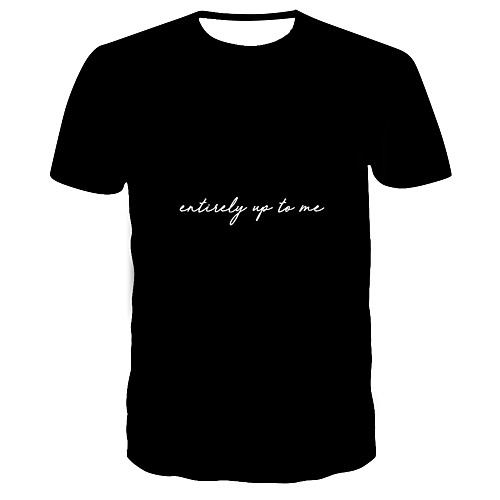 

Men's 3D Print T-shirt Daily Round Neck Black / Short Sleeve