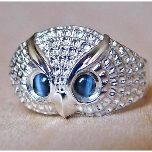 

Women's Ring Belle Ring AAA Cubic Zirconia 1pc White Copper Silver-Plated Irregular Statement Luxury Party Evening Gift Jewelry Geometrical Owl Wearable