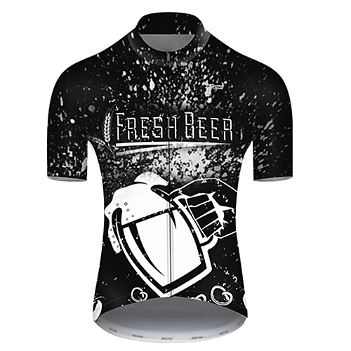 

21Grams Men's Short Sleeve Cycling Jersey Nylon BlackWhite Tie Dye Funny Oktoberfest Beer Bike Jersey Top Mountain Bike MTB Road Bike Cycling Quick Dry Breathable Sports Clothing Apparel