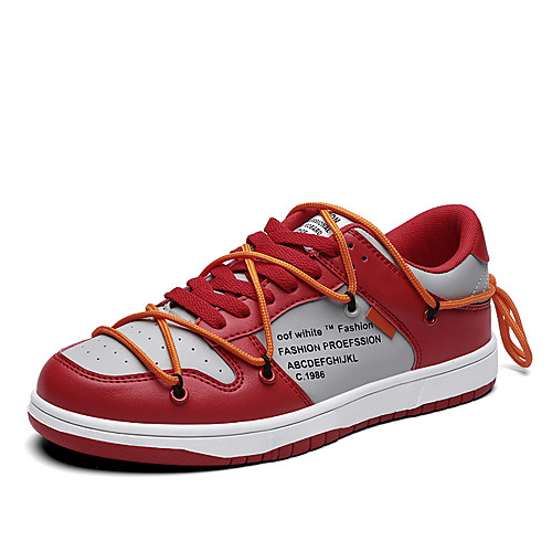 

Men's Fall / Spring & Summer Sporty / Casual Daily Outdoor Sneakers Running Shoes / Walking Shoes PU Breathable Non-slipping Shock Absorbing White / Red / Green