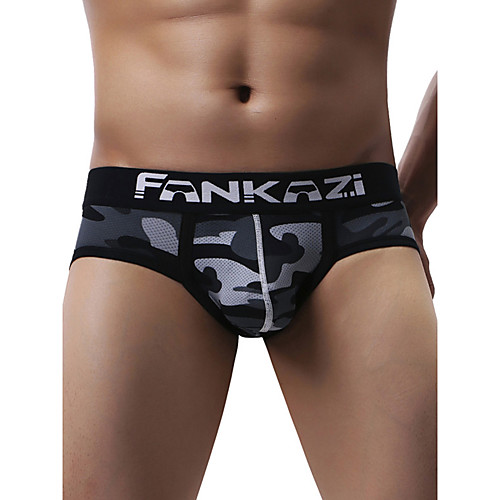 

Men's Basic Boxers Underwear - Normal Low Waist Blue Army Green Gray S M L