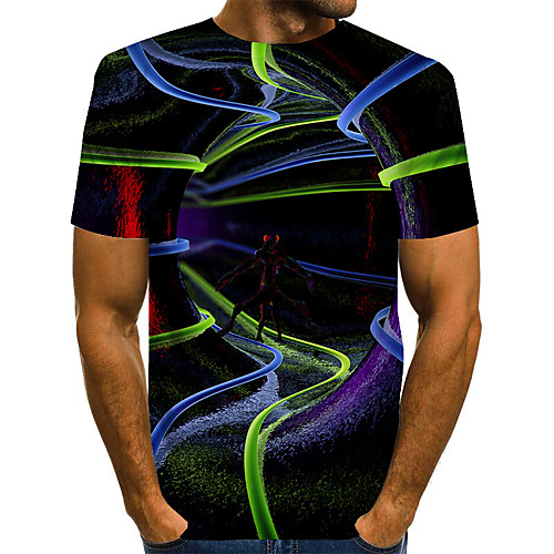

Men's Plus Size 3D Print T-shirt Basic Daily Round Neck Black / Short Sleeve