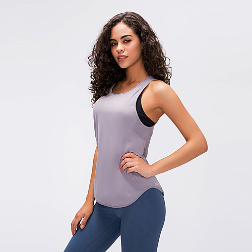 

Women's Yoga Top Patchwork Fashion Light Green Gray Mesh Elastane Yoga Running Fitness Vest / Gilet Sport Activewear Breathable Quick Dry Comfortable Stretchy