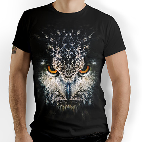 

Men's Graphic 3D Print Print T-shirt Daily Black