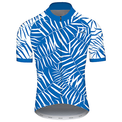 

21Grams Men's Short Sleeve Cycling Jersey Spandex Blue / White Solid Color Novelty Bike Jersey Top Mountain Bike MTB Road Bike Cycling UV Resistant Breathable Quick Dry Sports Clothing Apparel
