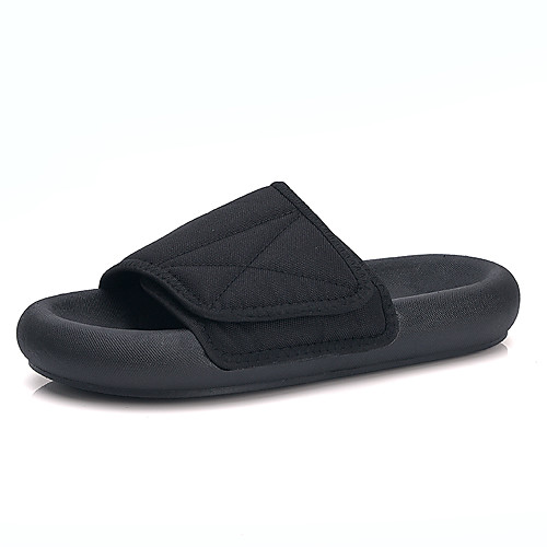 

Unisex Summer Casual Daily Beach Slippers & Flip-Flops Walking Shoes Elastic Fabric Breathable Height-increasing Shock Absorbing Black / Gray