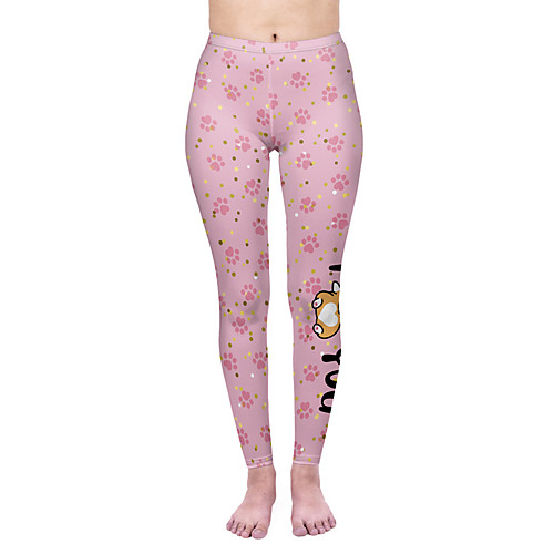 

Women's Yoga Pants 3D Print Pink Elastane Yoga Running Fitness Tights Leggings Sport Activewear Quick Dry Tummy Control Butt Lift Moisture Wicking High Elasticity Skinny