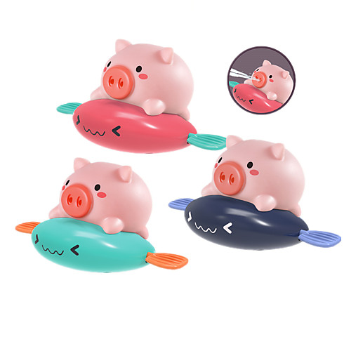 

Bath Toy Fishing Floating Squirts Toy Water Scoop Toy Bathtub Pool Toys Bathtub Toy Pig Plastic Wind Up Swimming Swimming Pool Bathtub Bathroom Kid's Summer for Toddlers, Bathtime Gift for Kids