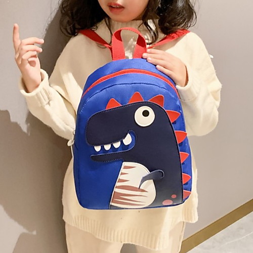 

Large Capacity Canvas Zipper School Bag Cartoon Daily Blue / Yellow / Blushing Pink