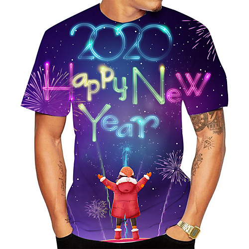 

Men's Plus Size 3D Animal T-shirt Basic Daily Going out Round Neck Blue / Short Sleeve