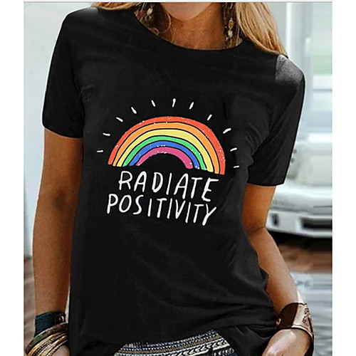 

Women's Geometric T-shirt Basic Daily Black / Blushing Pink / Navy Blue / Light Blue