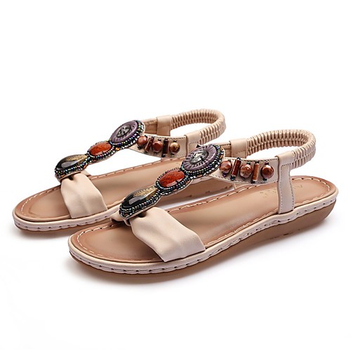

Women's Sandals Flat Sandal Summer Flat Heel Open Toe Daily PU Black / Blue / Beige